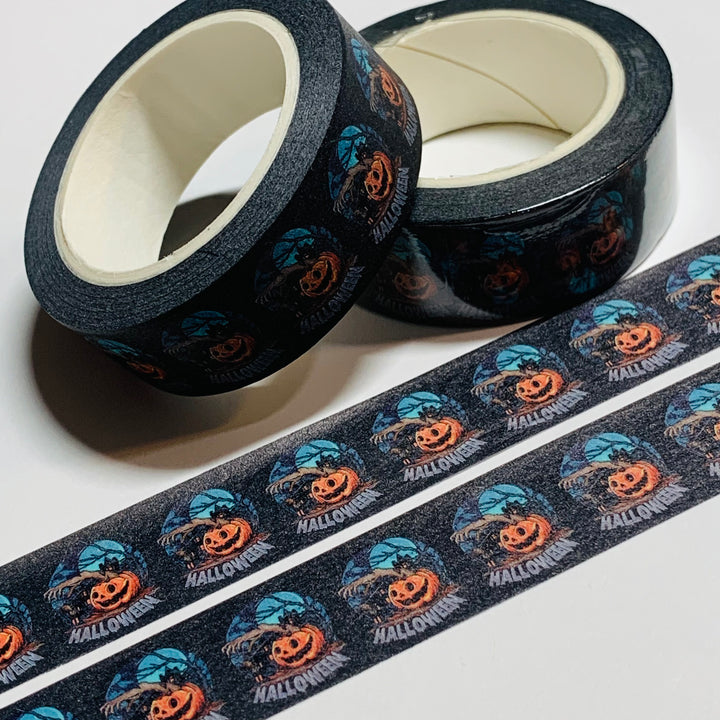 SITTING PRETTY WINDOW PANE Jack-o-Lantern Halloween Washi Tape ~ 1 Roll ~ 15mm x 10m (16 Feet)