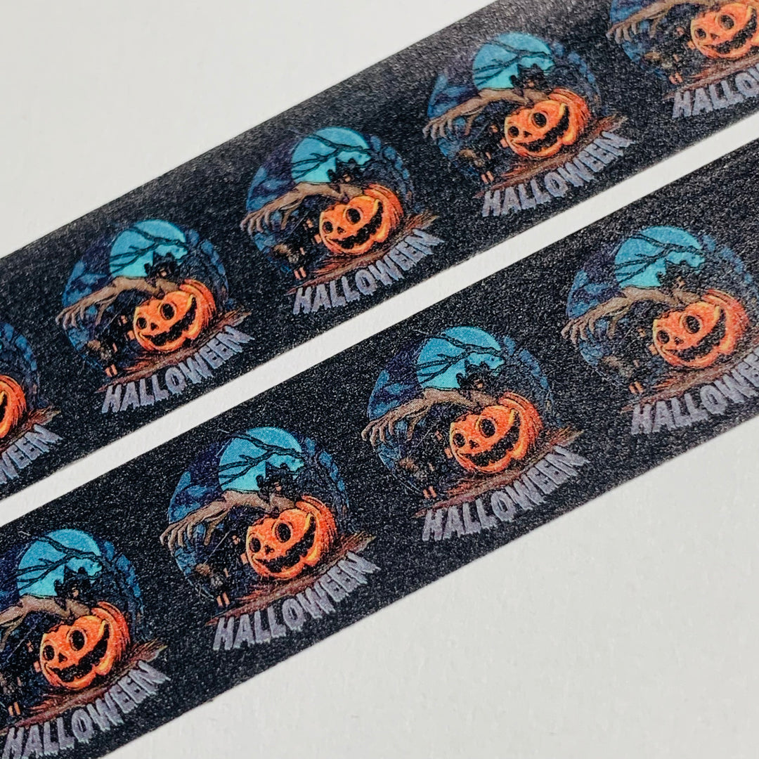 SITTING PRETTY WINDOW PANE Jack-o-Lantern Halloween Washi Tape ~ 1 Roll ~ 15mm x 10m (16 Feet)