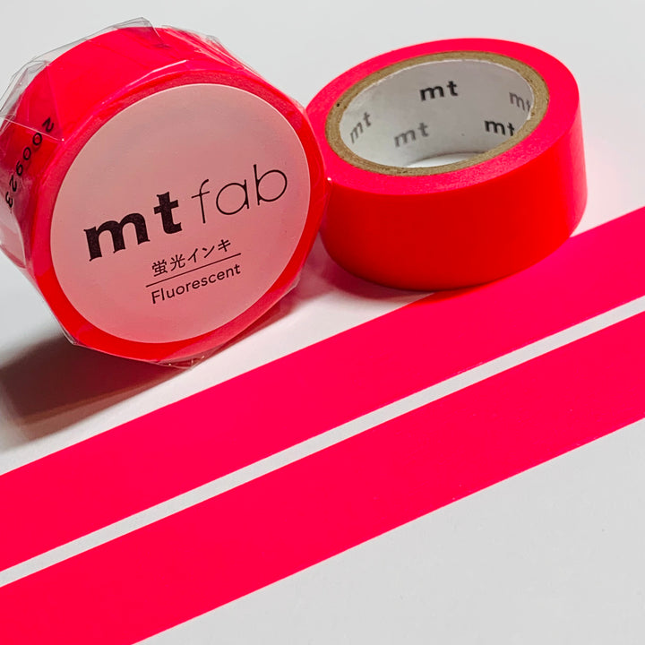 FLUORESCENT SOLID PINK Mt Washi Tape - 1 Roll ~ 15mm x 5m (16 Feet)