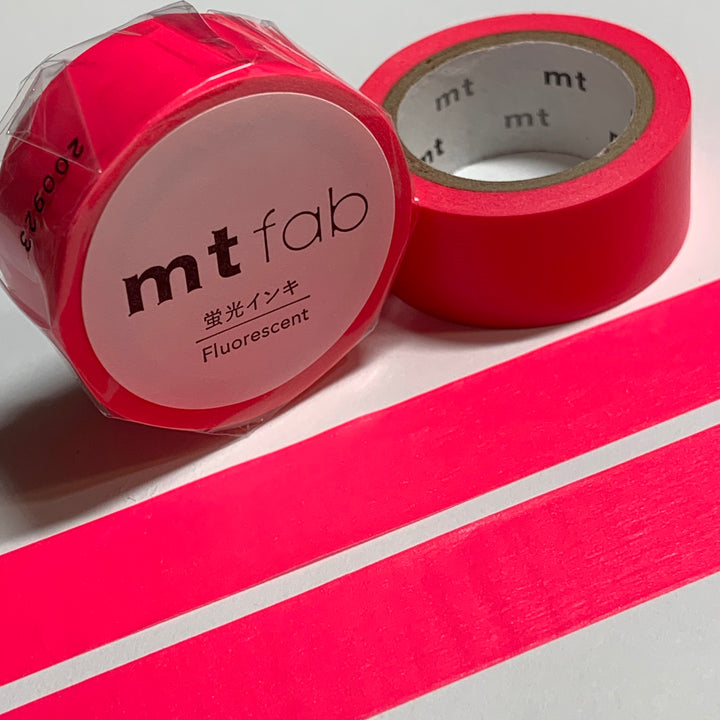 FLUORESCENT SOLID PINK Mt Washi Tape - 1 Roll ~ 15mm x 5m (16 Feet)