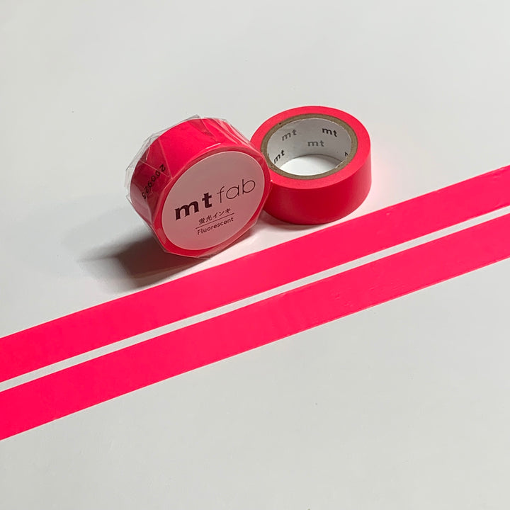 FLUORESCENT SOLID PINK Mt Washi Tape - 1 Roll ~ 15mm x 5m (16 Feet)