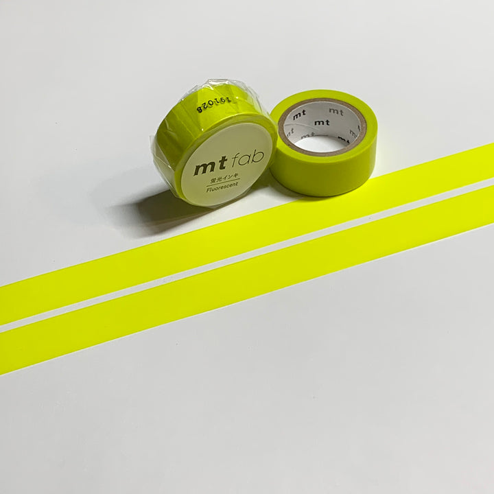 FLUORESCENT SOLID YELLOW Mt Washi Tape - 1 Roll ~ 15mm x 5m (16 Feet)