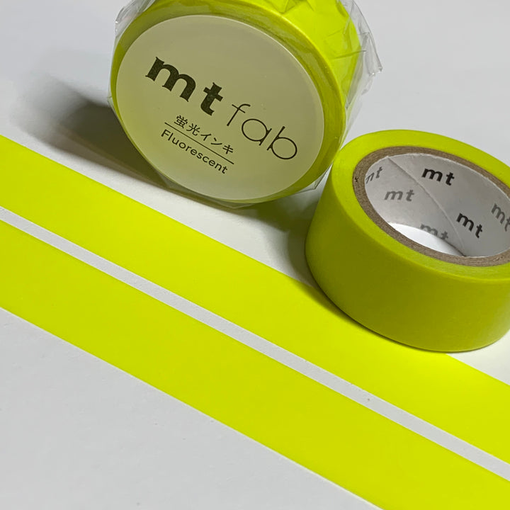 FLUORESCENT SOLID YELLOW Mt Washi Tape - 1 Roll ~ 15mm x 5m (16 Feet)