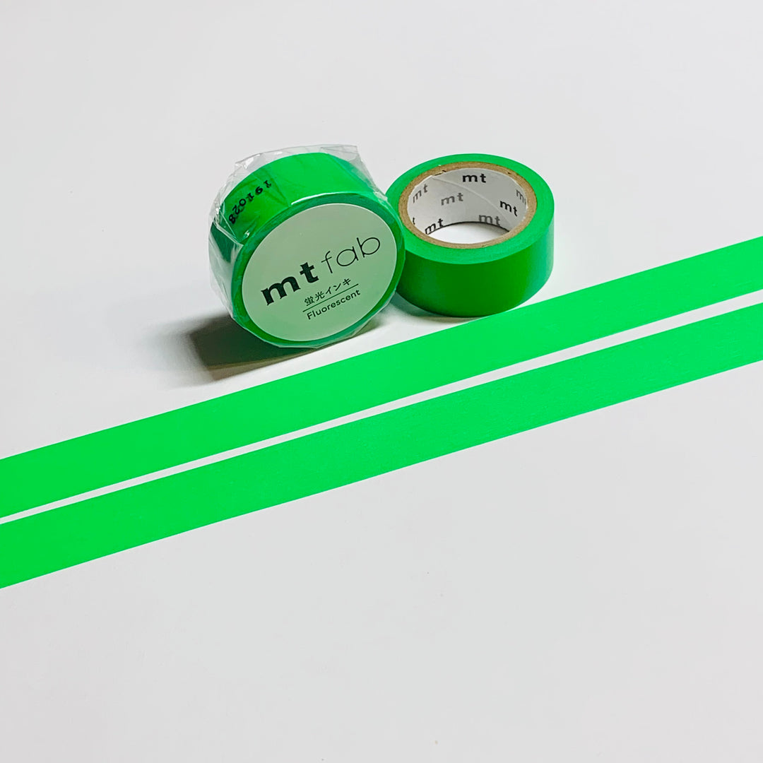 FLUORESCENT SOLID GREEN Mt Washi Tape - 1 Roll ~ 15mm x 5m (16 Feet)