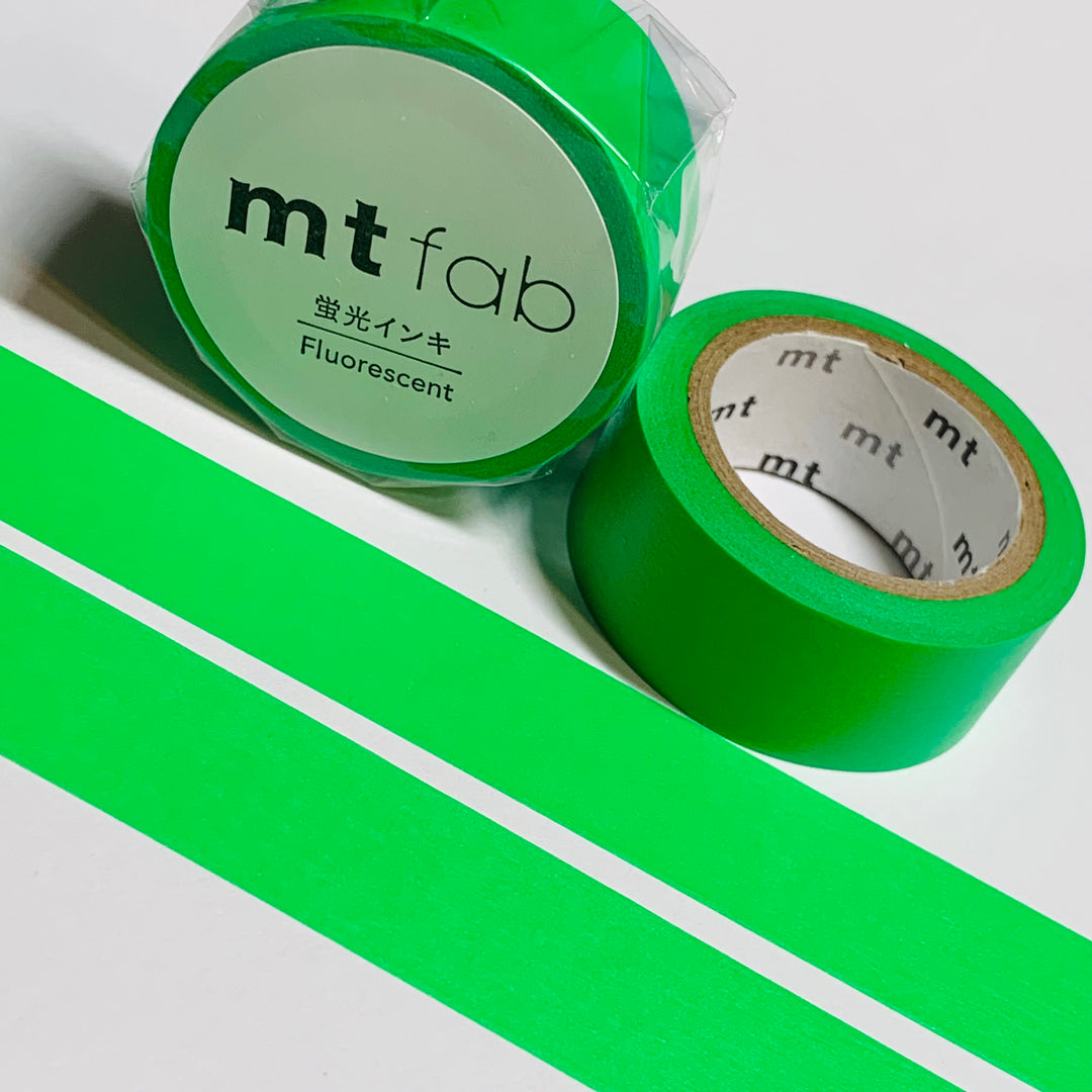 FLUORESCENT SOLID GREEN Mt Washi Tape - 1 Roll ~ 15mm x 5m (16 Feet)