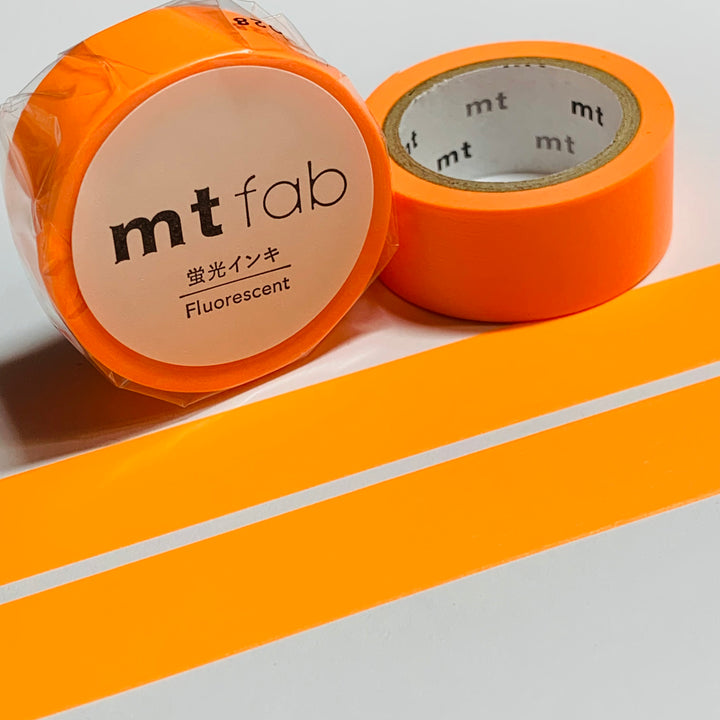 FLUORESCENT SOLID ORANGE Mt Washi Tape - 1 Roll ~ 15mm x 5m (16 Feet)