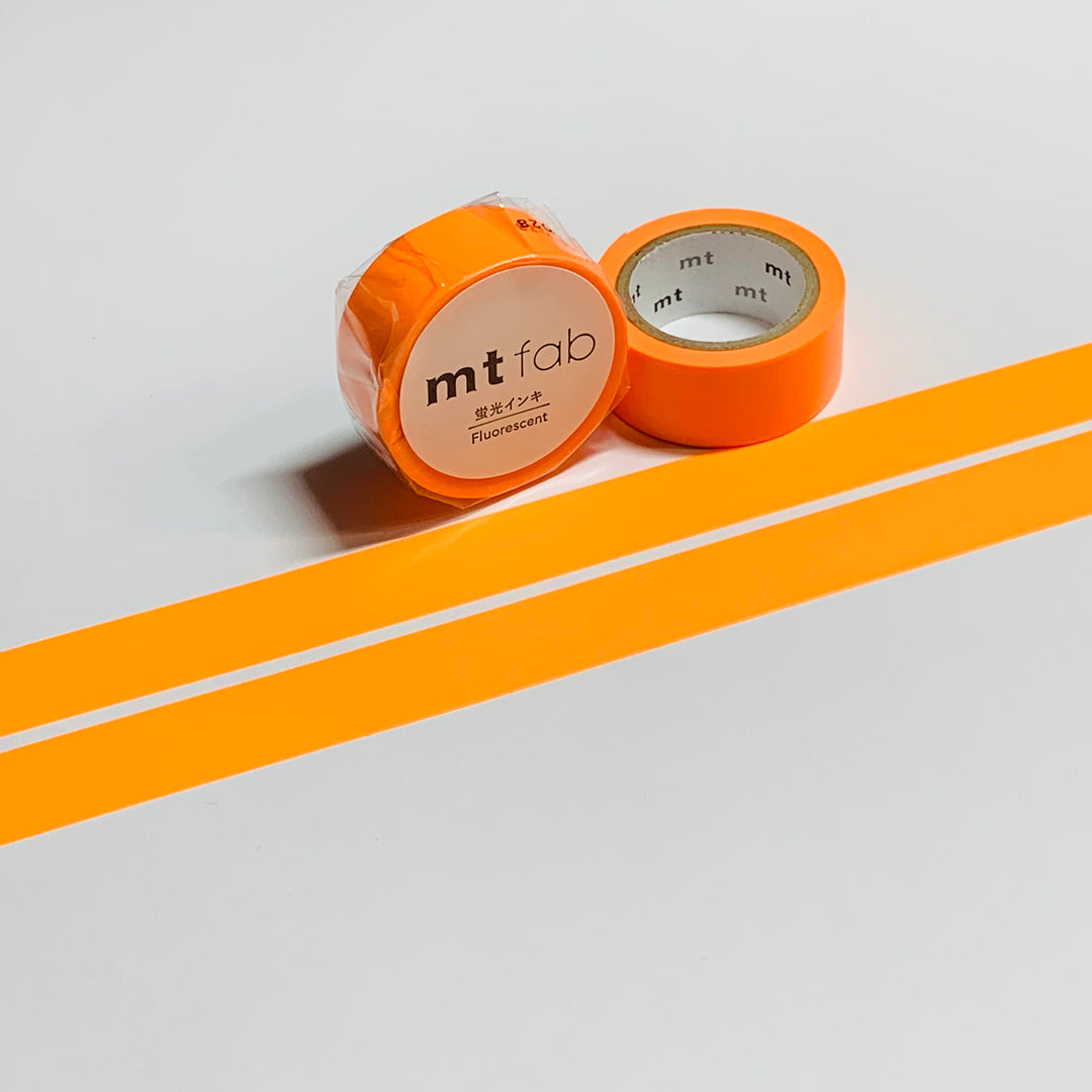 FLUORESCENT SOLID ORANGE Mt Washi Tape - 1 Roll ~ 15mm x 5m (16 Feet)