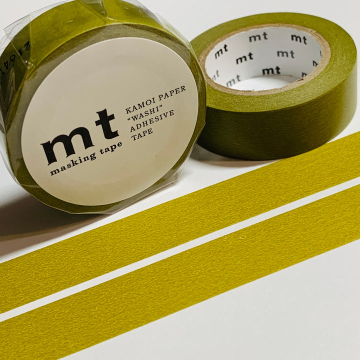 UGUISU OLIVE GREEN Solid Matte Mt Washi Tape ~ 1 Roll ~ 15mm x 10m (33 Feet)