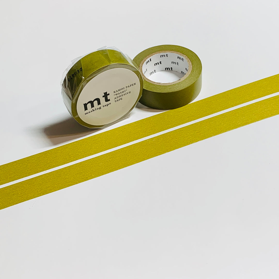 UGUISU OLIVE GREEN Solid Matte Mt Washi Tape ~ 1 Roll ~ 15mm x 10m (33 Feet)