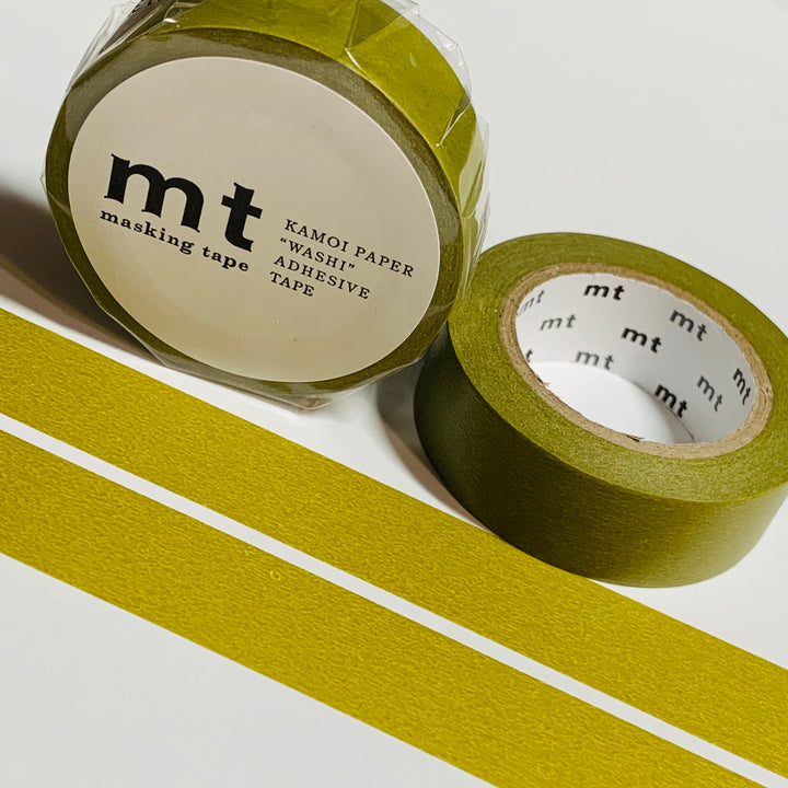 UGUISU OLIVE GREEN Solid Matte Mt Washi Tape ~ 1 Roll ~ 15mm x 10m (33 Feet)