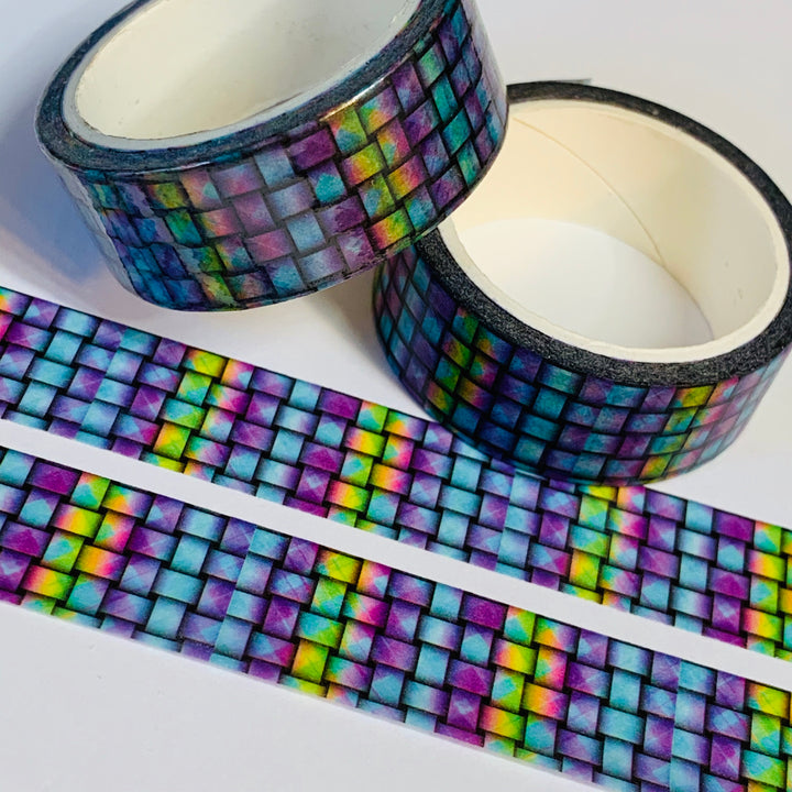 STAINED GLASS BASKETWEAVE Washi Tape ~ 1 Roll ~ 15mm x 5m (16 Feet)