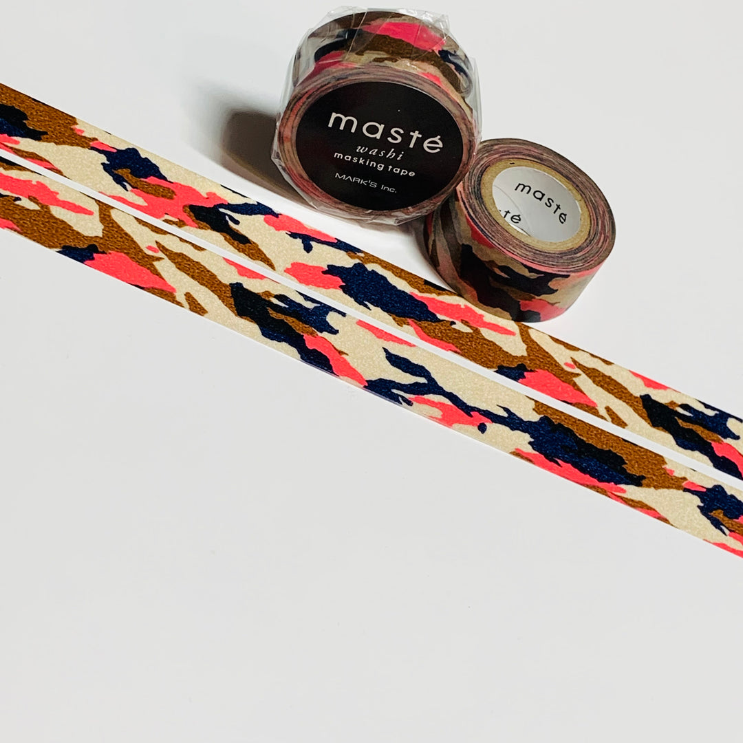 CAMOUFLAGE PINK And NAVY Retired Maste Washi Tape ~ 1 Roll ~ 15mm x 7m (23 Feet)