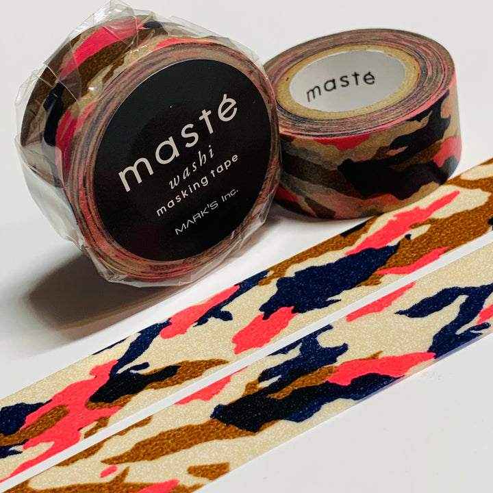 CAMOUFLAGE PINK And NAVY Retired Maste Washi Tape ~ 1 Roll ~ 15mm x 7m (23 Feet)