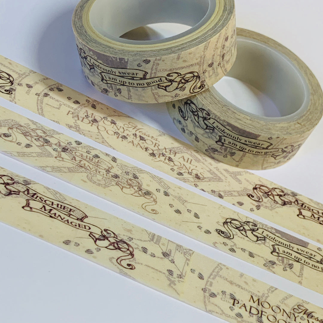 MISCHIEF MANAGED MOONY Wormtail Washi Tape ~ 1 Roll ~ 15mm x 10m (33 Feet)