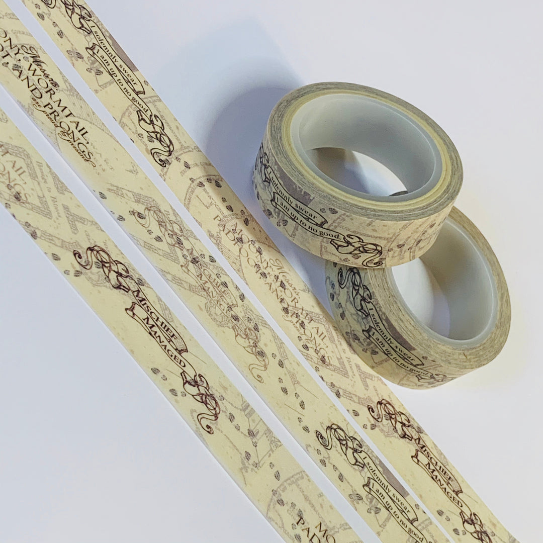 MISCHIEF MANAGED MOONY Wormtail Washi Tape ~ 1 Roll ~ 15mm x 10m (33 Feet)