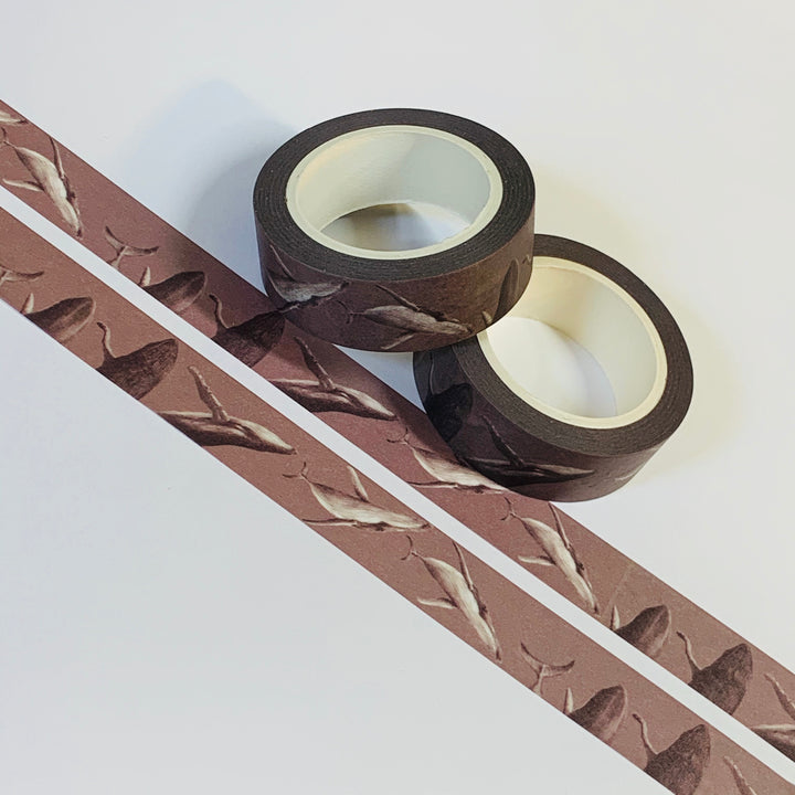 COLD WATER WHALE Watching Washi Tape ~ 1 Roll ~ 15mm x 10m (33 Feet)