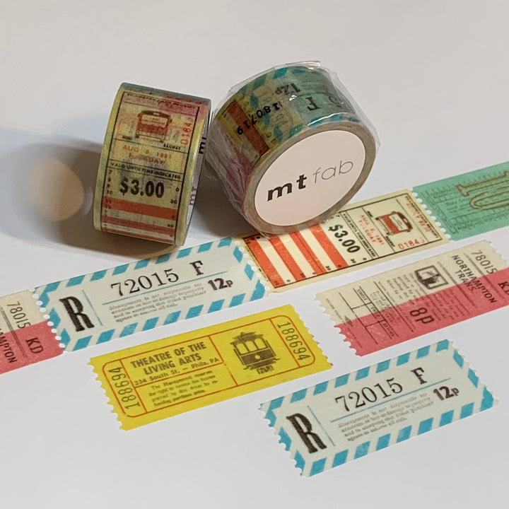 TICKET EPHEMERA Perforated Stamps MT Washi Tape ~ 1 Roll ~ 20mm x 3m (10 Feet)