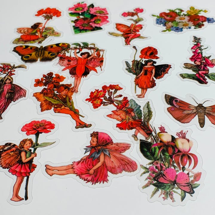 FAIRIES GARDEN & NYMPHS Peelable Stickers ~ 45 Stickers ~ 60mm