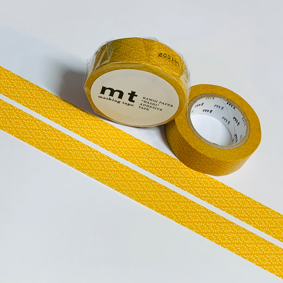 GOLDEN HANABISHI KIKU Floral Mt Washi Tape ~ 1 Roll ~ 15mm x 10m (33 Feet)