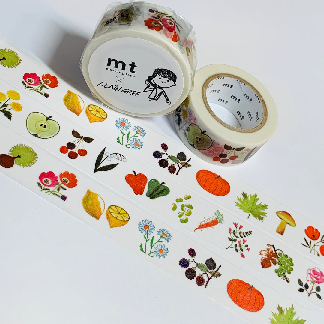 ALAIN GREE FRUITS and Vegetables MT Washi Tape  1 Roll