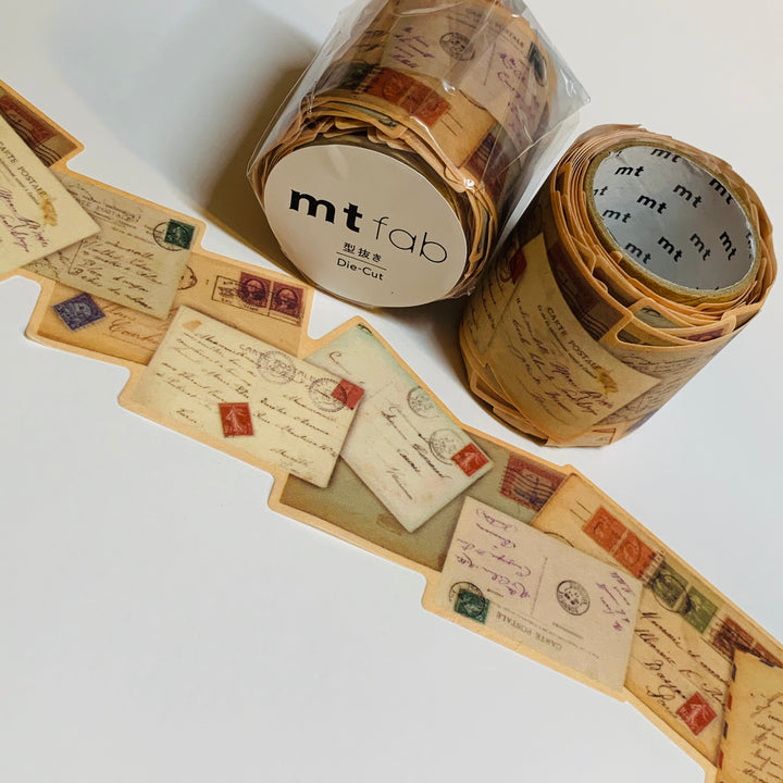 VINTAGE LETTERS HAPPYMAIL Die Cut Mt Washi Tape ~ 1 Roll ~ 45mm x 3m (10 Feet)