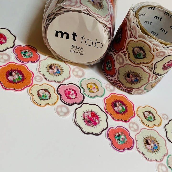 VINTAGE FLOWER  BUTTONS & Pearls Die Cut Mt Washi Tape ~ 1 Roll ~ 45mm x 3m (10 Feet)