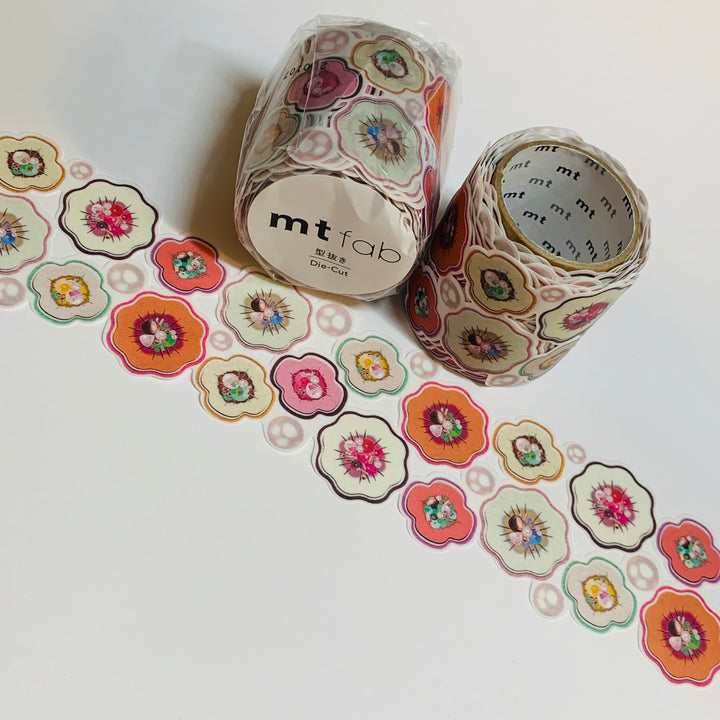 VINTAGE FLOWER  BUTTONS & Pearls Die Cut Mt Washi Tape ~ 1 Roll ~ 45mm x 3m (10 Feet)