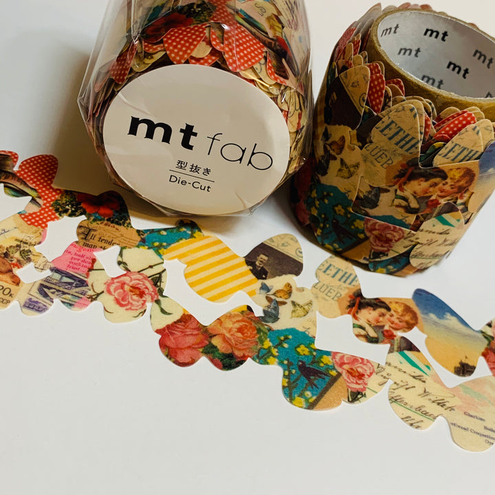 VINTAGE BUTTERFLIES COLLAGE Die Cut Mt Washi Tape ~ 1 Roll ~ 45mm x 3m (10 Feet)