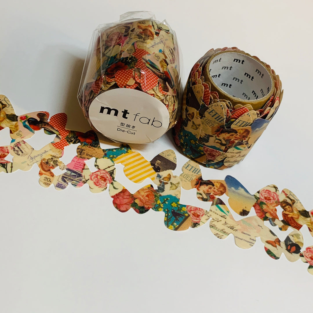 VINTAGE BUTTERFLIES COLLAGE Die Cut Mt Washi Tape ~ 1 Roll ~ 45mm x 3m (10 Feet)