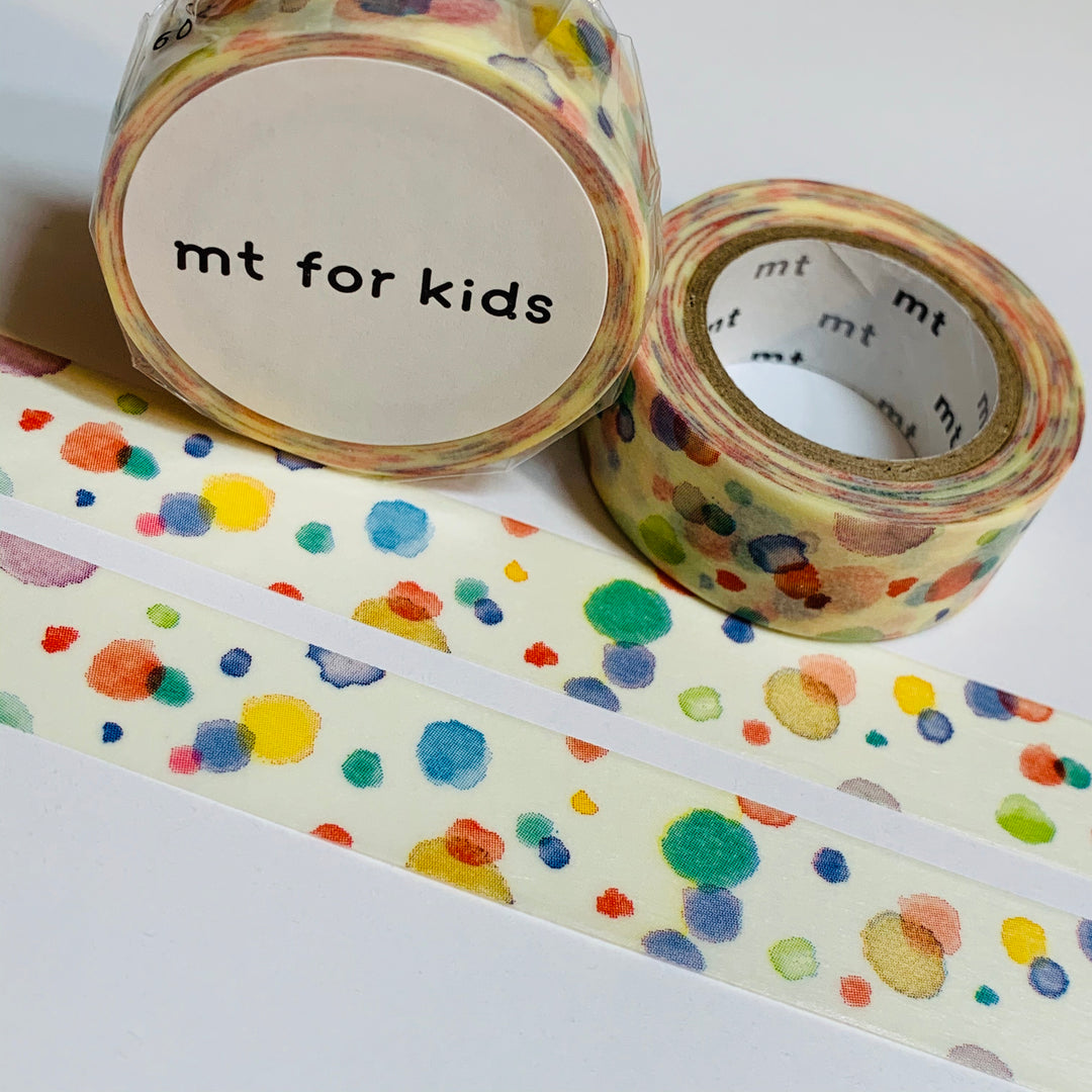 WATERCOLOR PAINT SPLASH Droplets Mt Washi Tape ~ 1 Roll ~ 15mm x 7m (23 Feet)