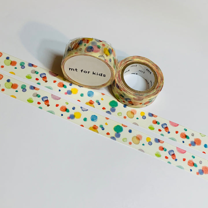 WATERCOLOR PAINT SPLASH Droplets Mt Washi Tape ~ 1 Roll ~ 15mm x 7m (23 Feet)