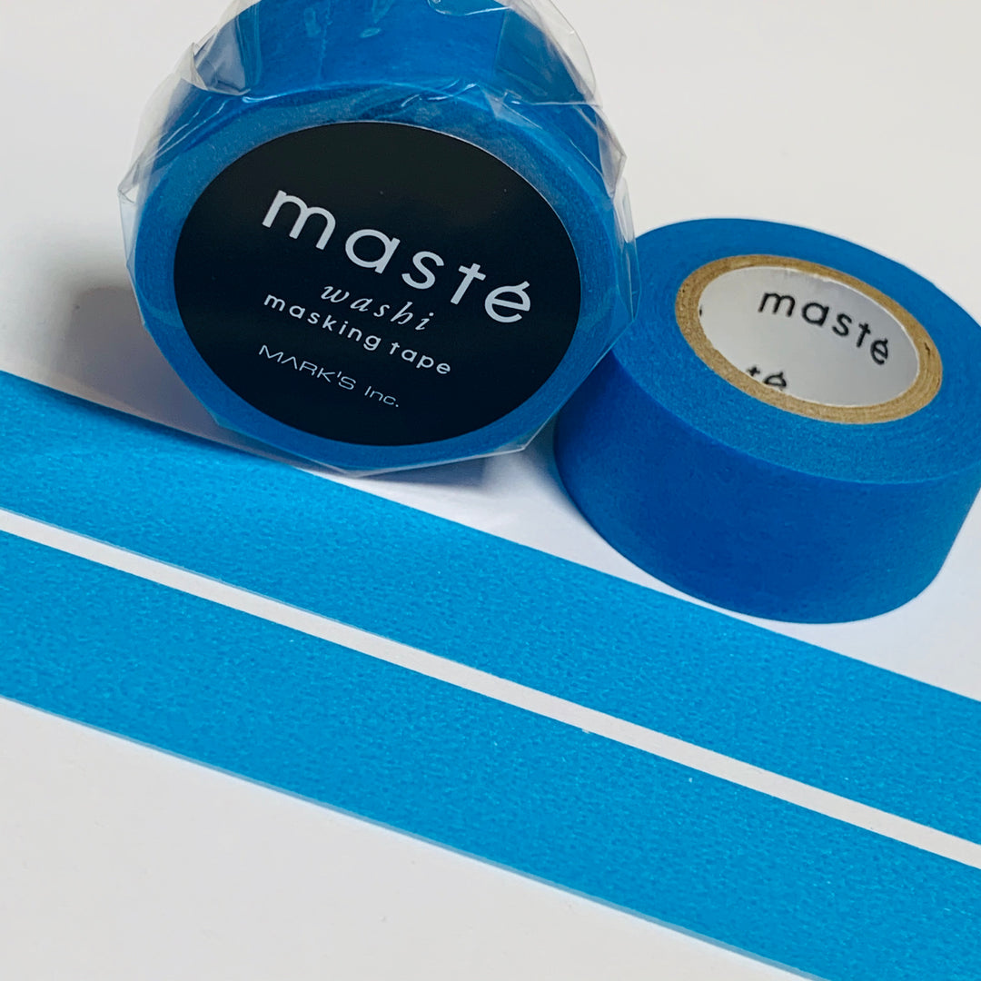 BRIGHT NEON TRUE Blue Maste Washi Tape ~ 1 Roll ~ 15mm x 7m (23 Feet)