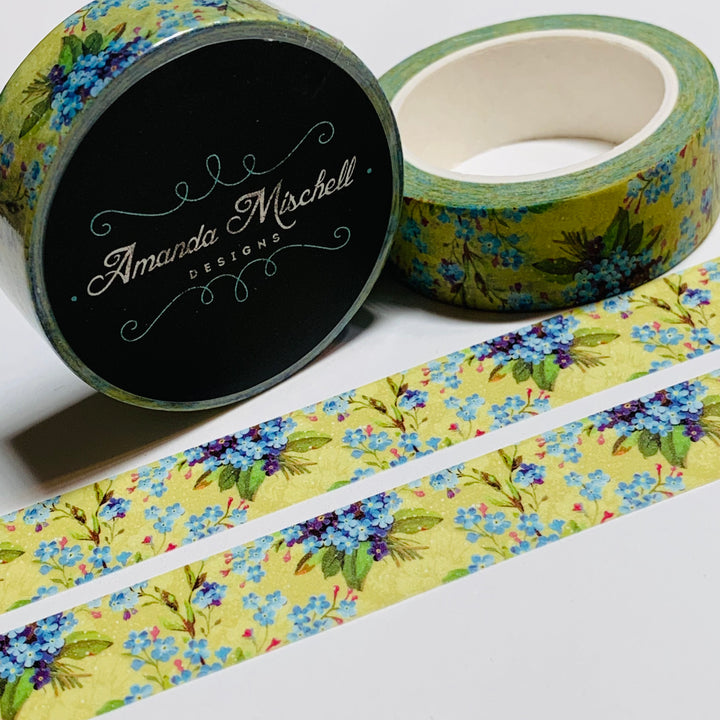 FORGET-ME-NOT FLORAL BOUQUETS Amanda Mischell Washi Tape ~ 1 Roll ~ 15mm x 10m (33 Feet)