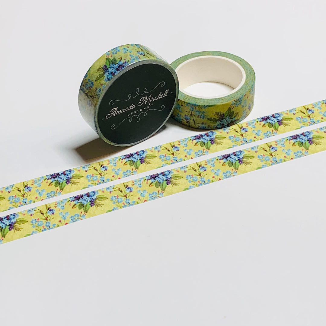 FORGET-ME-NOT FLORAL BOUQUETS Amanda Mischell Washi Tape ~ 1 Roll ~ 15mm x 10m (33 Feet)