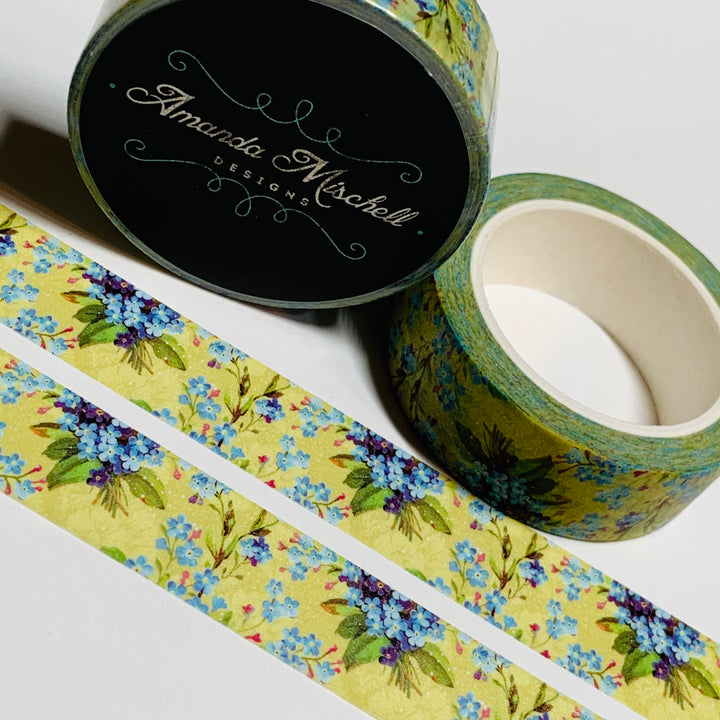 FORGET-ME-NOT FLORAL BOUQUETS Amanda Mischell Washi Tape ~ 1 Roll ~ 15mm x 10m (33 Feet)