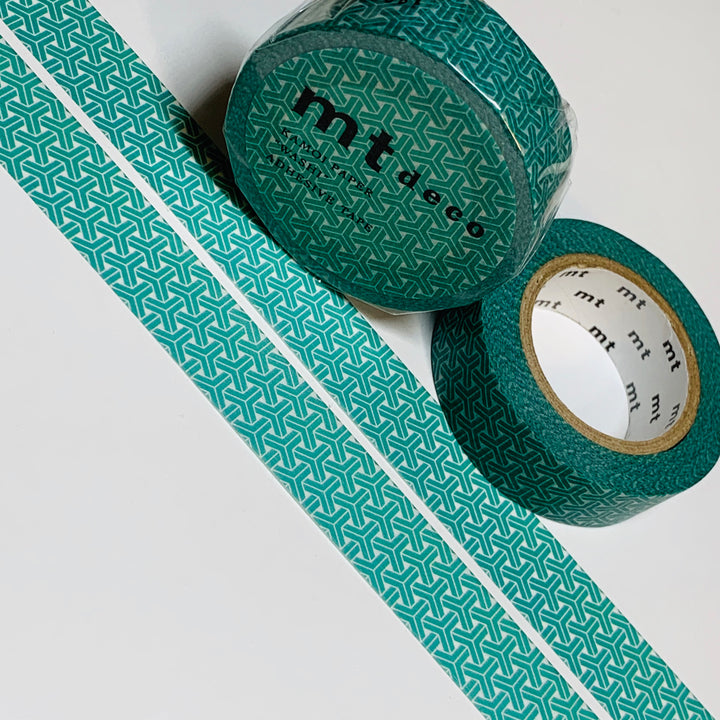 OVERLAPPING "Y'S" TEAL Design Mt Washi Tape ~ 1 Roll ~ 15mm x 10m (33 Feet)