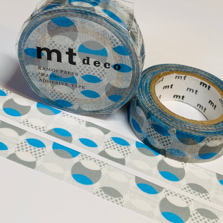 THUMBPRINT CIRCLES In BLUE Mt Washi Tape ~ 1 Roll ~ 15mm x 10m (33 Feet)