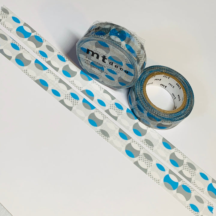 THUMBPRINT CIRCLES In BLUE Mt Washi Tape ~ 1 Roll ~ 15mm x 10m (33 Feet)