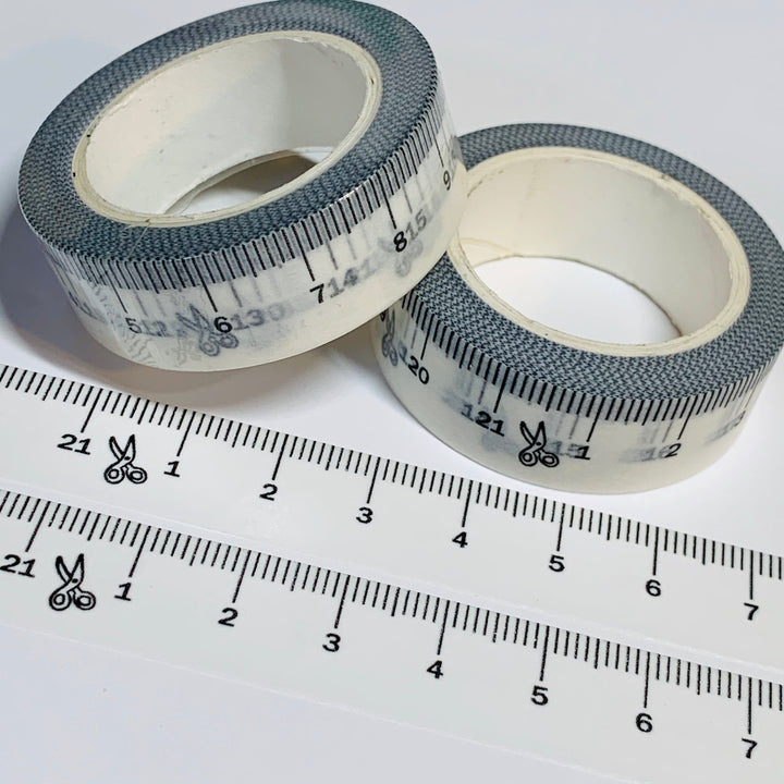 WHITE ACTUAL MEASURING Tape Washi Like a Ruler only Tape...in Centimeters ~ 1 Roll ~ 15mm x 10m (33 Feet)