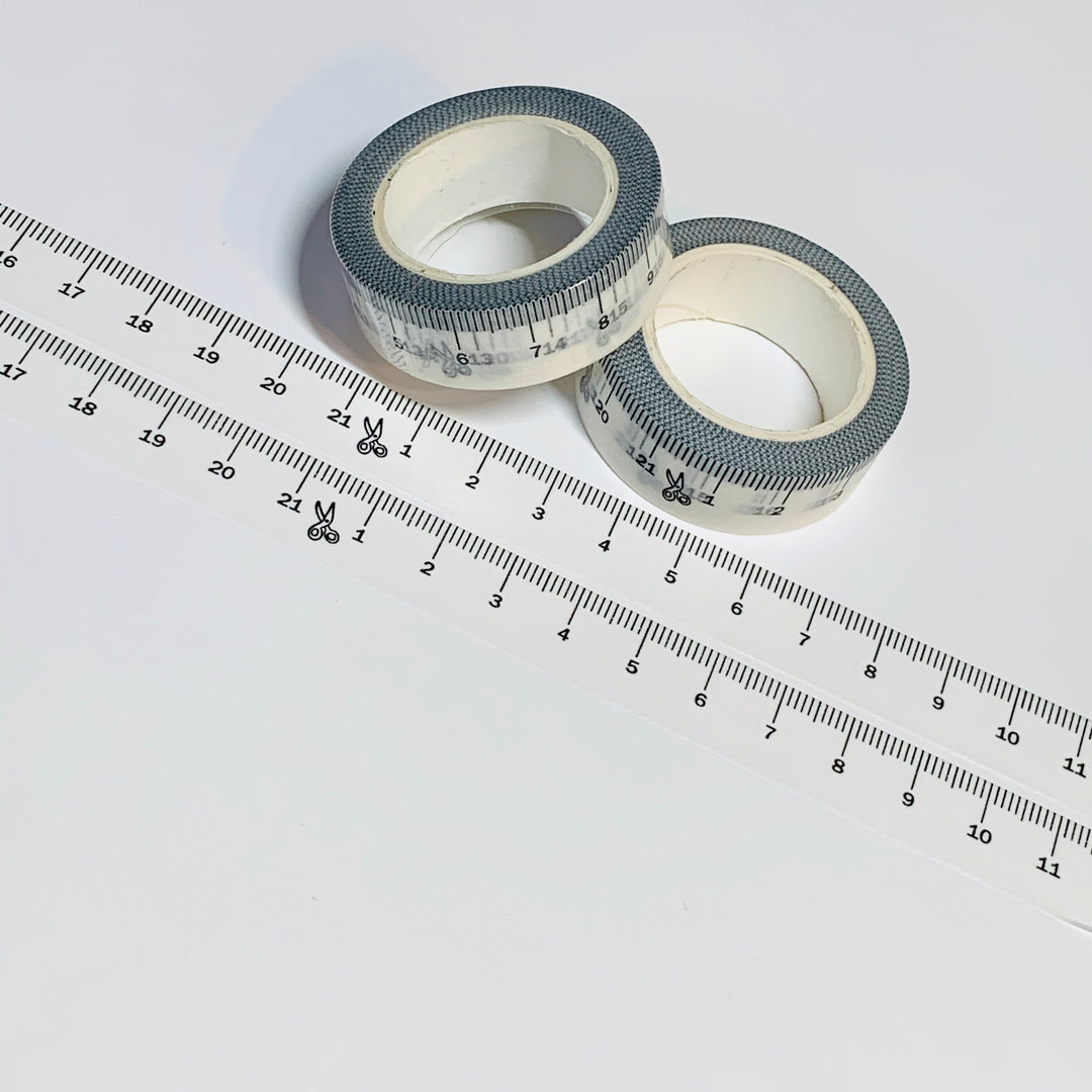 WHITE ACTUAL MEASURING Tape Washi Like a Ruler only Tape...in Centimeters ~ 1 Roll ~ 15mm x 10m (33 Feet)