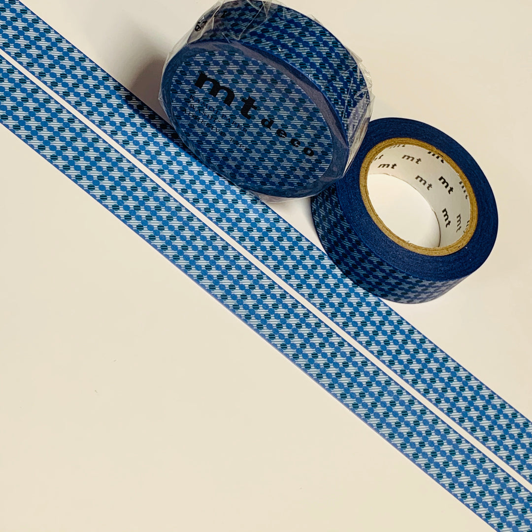 BLUE RASPBERRY DOTS & Lines MT Washi Tape - 1 Roll