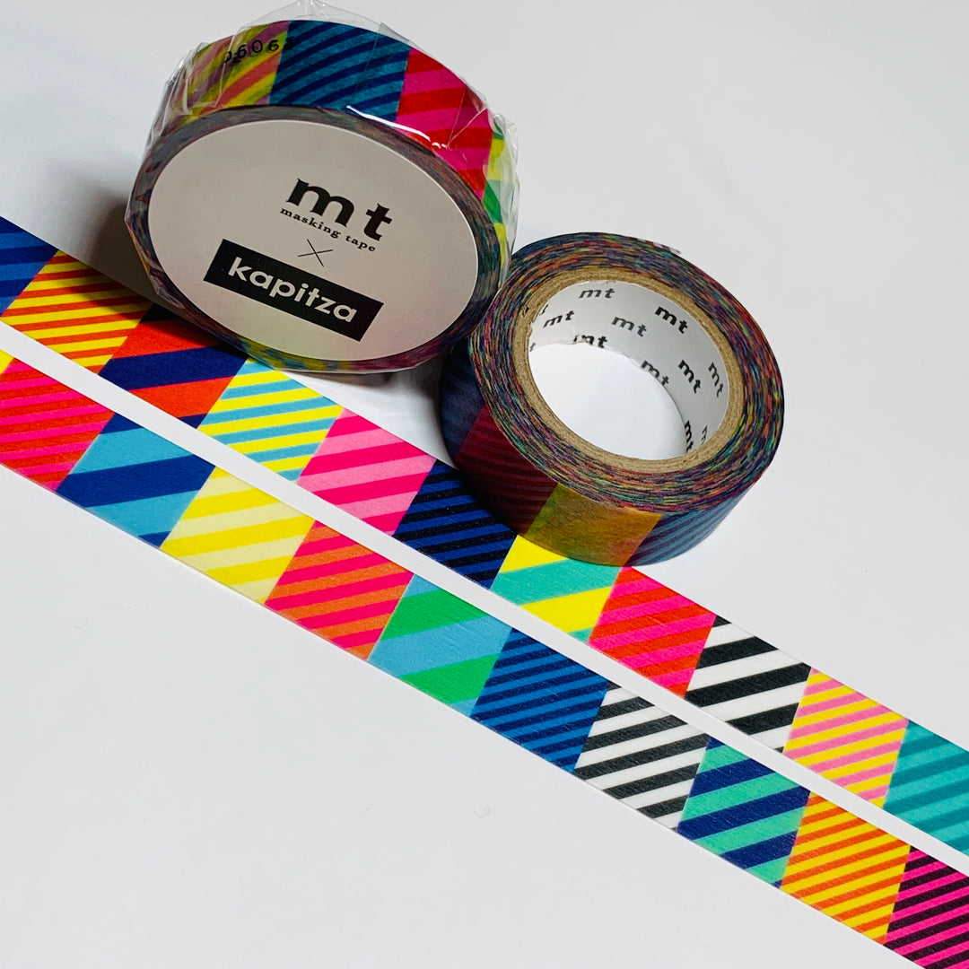 COLOR BLOCKS KAPITZA Diagonal Design MT Washi Tape - 1 Roll