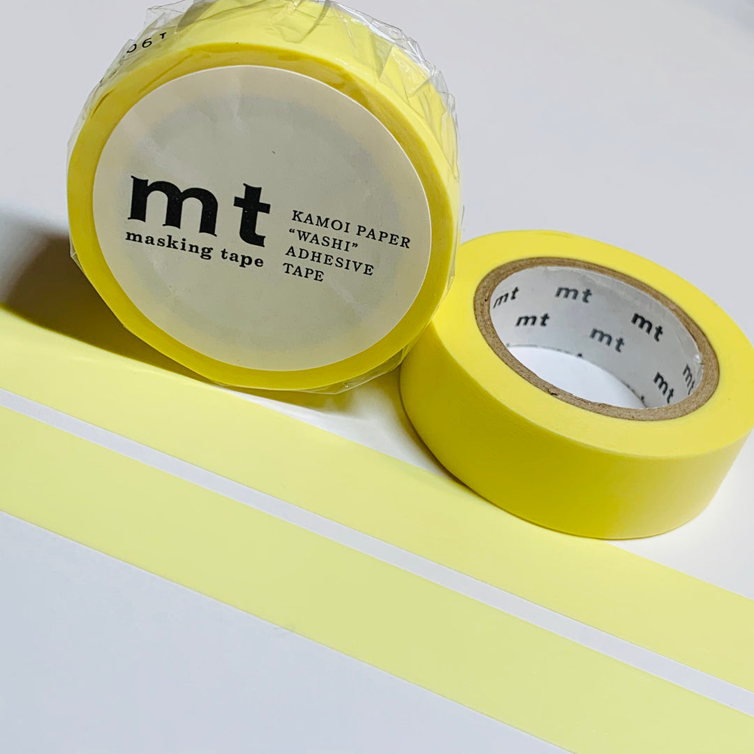 PASTEL LEMON YELLOW Solid Matte Mt Washi Tape ~ 1 Roll ~ 15mm x 10m (33 Feet)