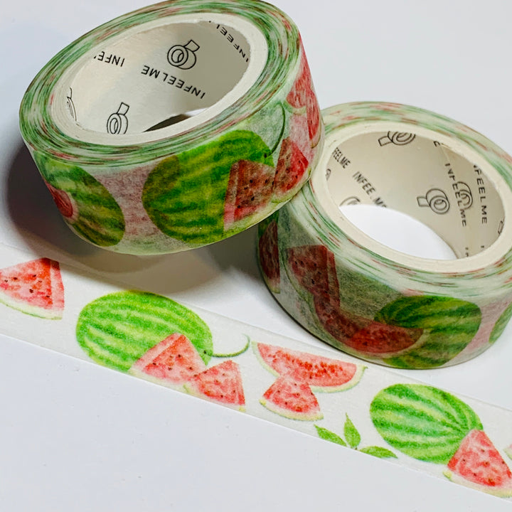 WATERCOLOR WATERMELON SLICES Washi Tape ~ 1 Roll ~ 15mm x 7m (23 Feet)