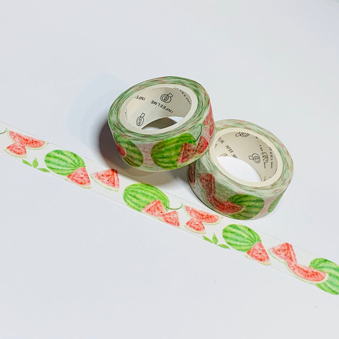 WATERCOLOR WATERMELON SLICES Washi Tape ~ 1 Roll ~ 15mm x 7m (23 Feet)