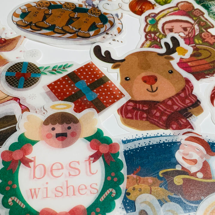 GINGERBREAD COOKIES CHRISTMAS Ephemera Stickers Pack ~ 60 Pieces ~ 90mm - 185mm