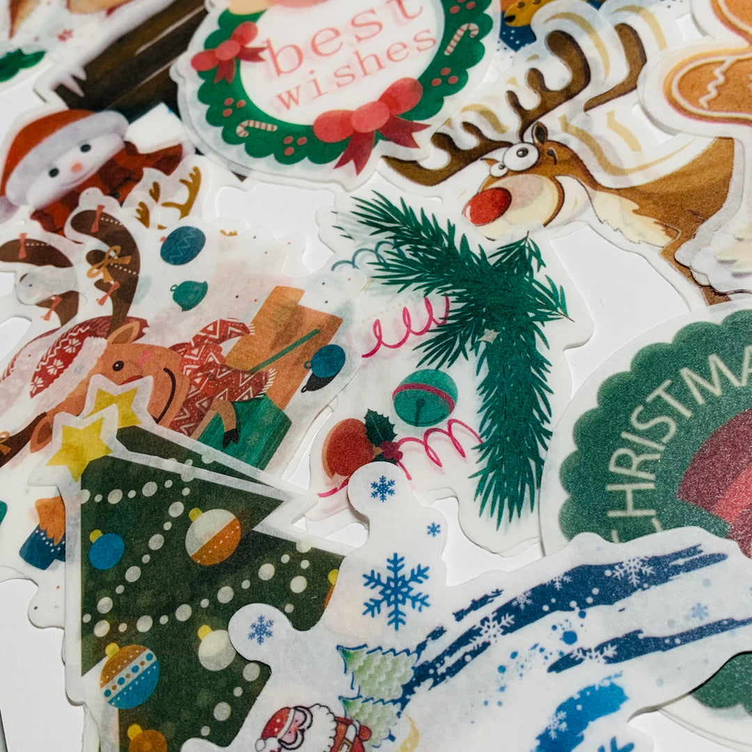 GINGERBREAD COOKIES CHRISTMAS Ephemera Stickers Pack ~ 60 Pieces ~ 90mm - 185mm