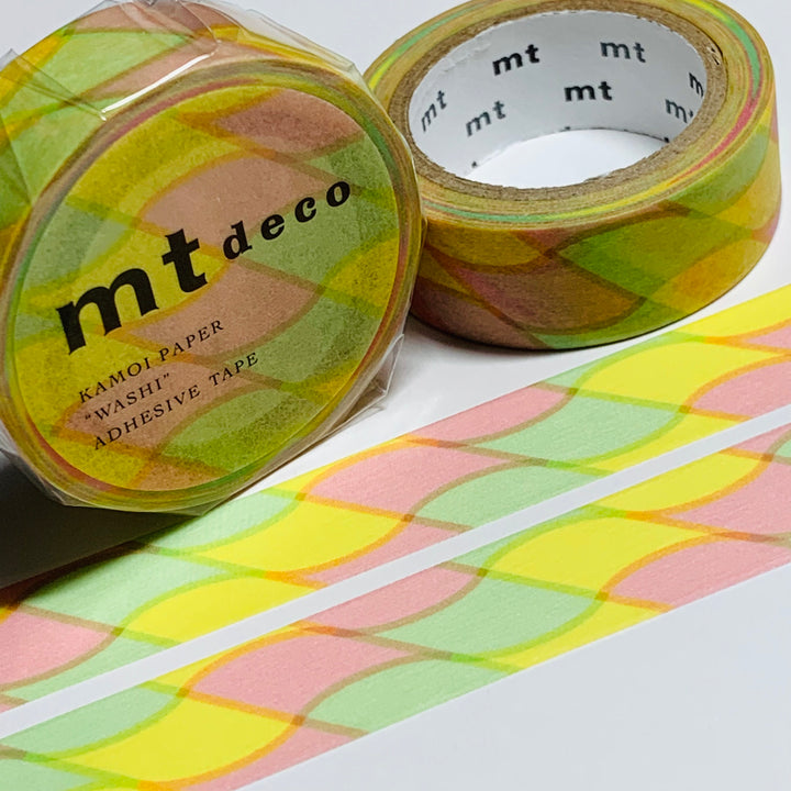 FLUTTERING PASTEL WAVY LINES Mt Washi Tape ~ 1 Roll ~ 15mm x 7m (23 Feet)