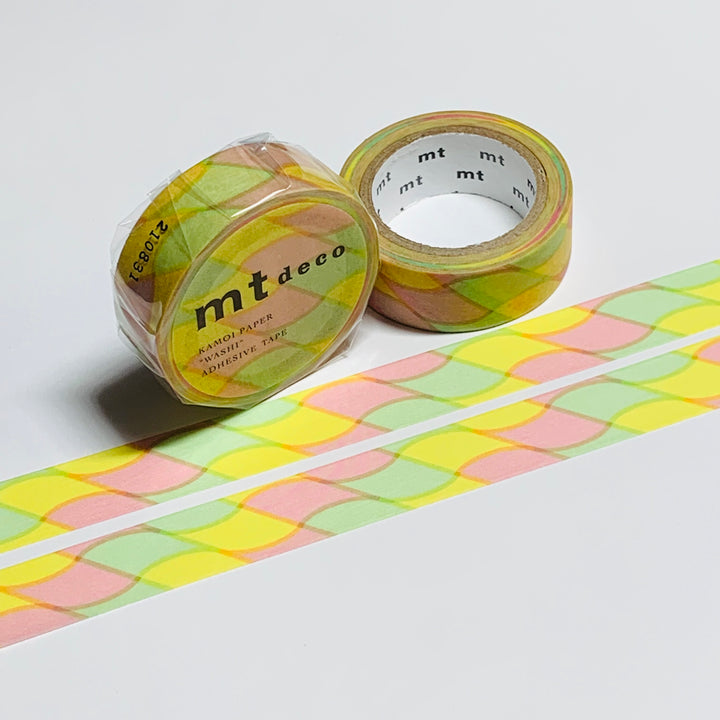 FLUTTERING PASTEL WAVY LINES Mt Washi Tape ~ 1 Roll ~ 15mm x 7m (23 Feet)