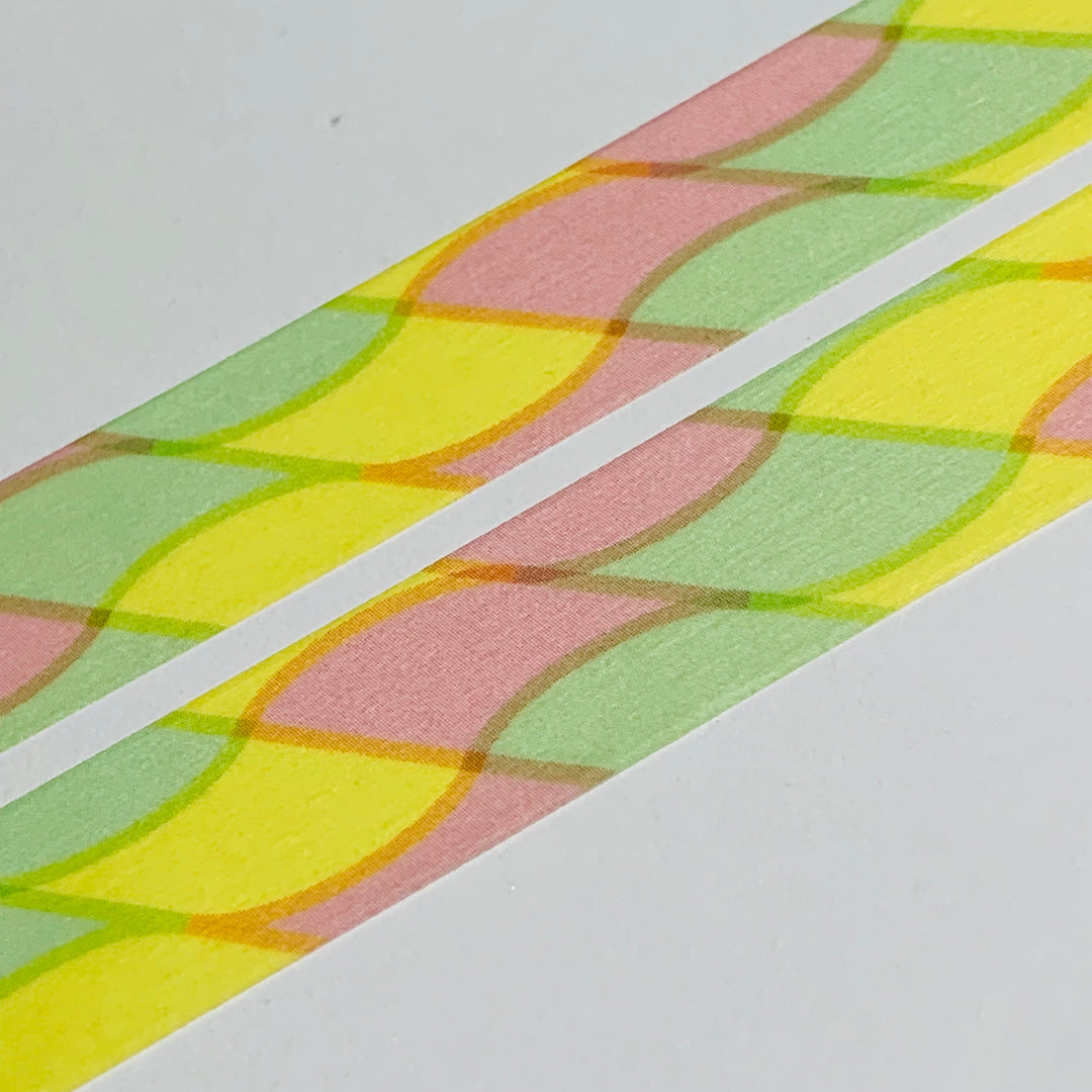 FLUTTERING PASTEL WAVY LINES Mt Washi Tape ~ 1 Roll ~ 15mm x 7m (23 Feet)